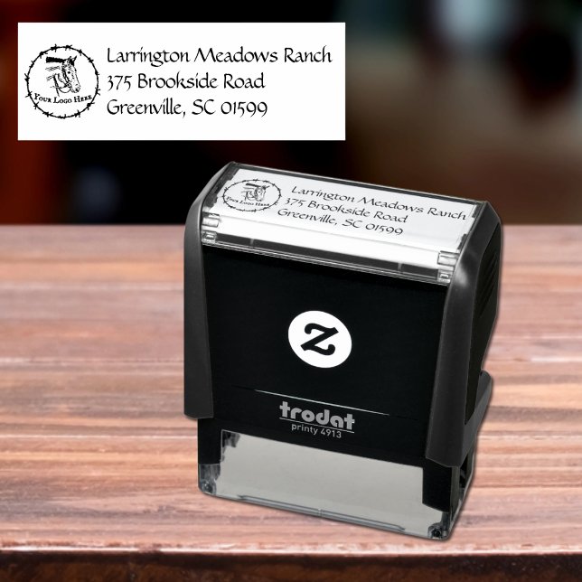 Horse Ranch Business Personalise with Your Logo Self-inking Stamp (Creator Uploaded)