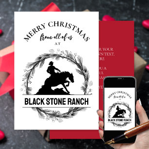 Horse ranch logo branding Christmas business Holiday Card