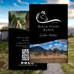 Horse ranch logo equestrian branding address flyer<br><div class="desc">Horse ranch logo,  equestrian stable logo design,  branding for your horse business. Add your photos,  social handles,  etc on both sides,  plus QR code.</div>