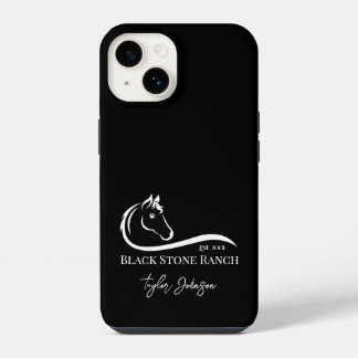 Horse ranch logo equestrian stable branding iPhone 14 case