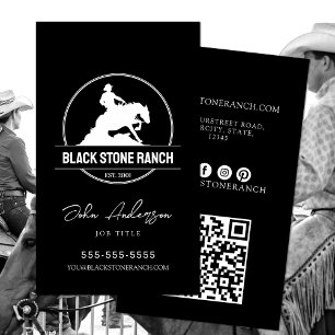 Horse ranch logo reining western barn branding business card