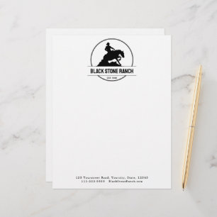 Horse ranch logo reining western barn branding custom letterhead