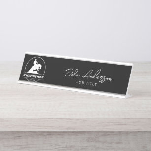 Horse ranch logo reining western barn branding desk name plate
