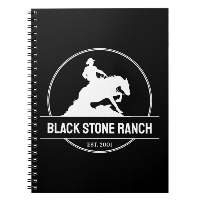Horse ranch logo reining western barn branding notebook (Front)