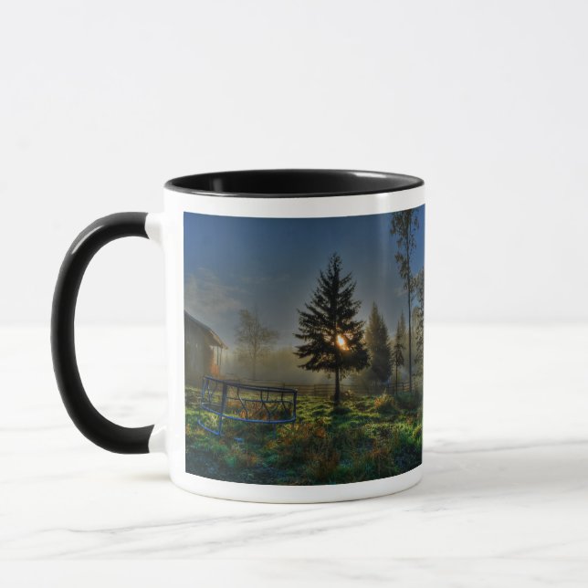 Horse Ranch Sunrise Nature Photo Mug (Left)