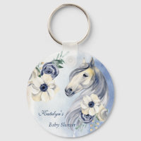 Horse ranch watercolor flowers baby shower