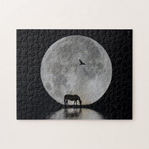 Horse Raven and Moon Jigsaw Puzzle