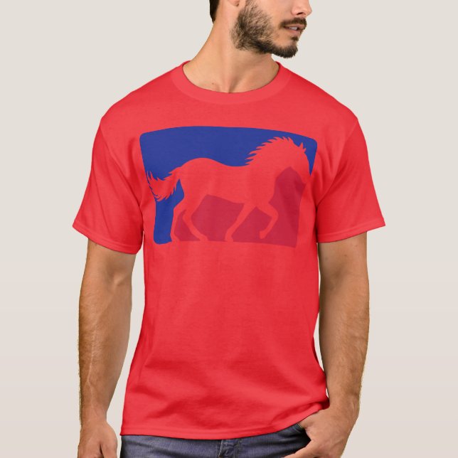 Horse red blue sport friend T-Shirt (Front)