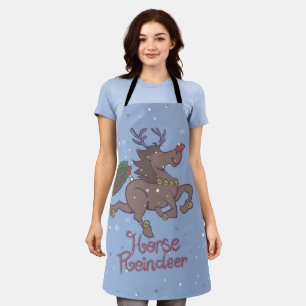 Horse reindeer cartoon illustration apron