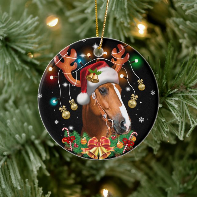 Horse Reindeer Ceramic Ornament (Tree)