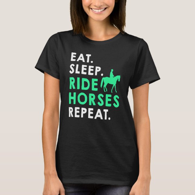 Horse Repeat Fun Riding Design T-Shirt (Front)