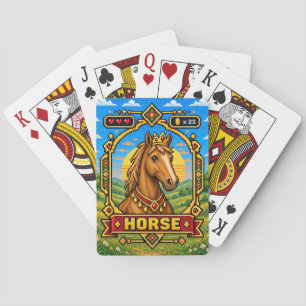 Horse Retro 8-Bit Pixel Art Playing Cards