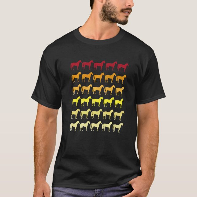 Horse Retro Animal Pattern T-Shirt (Front)