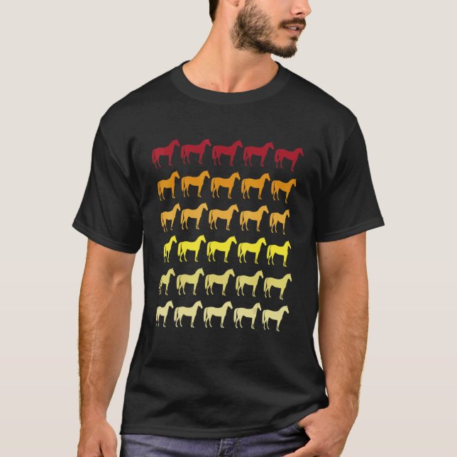 Horse Retro Animal Pattern T-Shirt (Front)