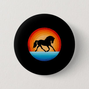 Horse Retro Vintage Sunset Farm Horseback Riding E 6 Cm Round Badge
