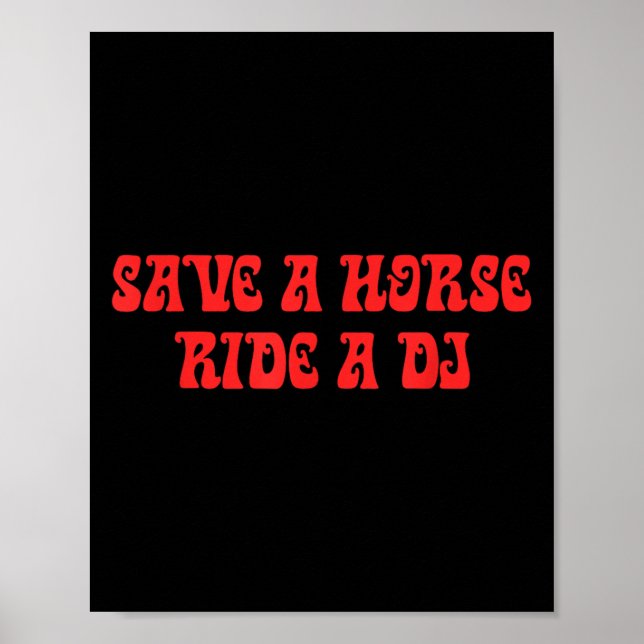Horse, Ride A Dj, Funny Puns, Audacious, Parody  Poster (Front)