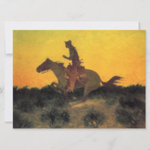 Horse Rider Against the Sunset (by Remington) Card