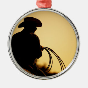 Horse Rider and Rope into the Sunset Metal Tree Decoration