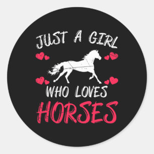 Horse Rider Animal Horse Lover Women Girls Equestr Classic Round Sticker