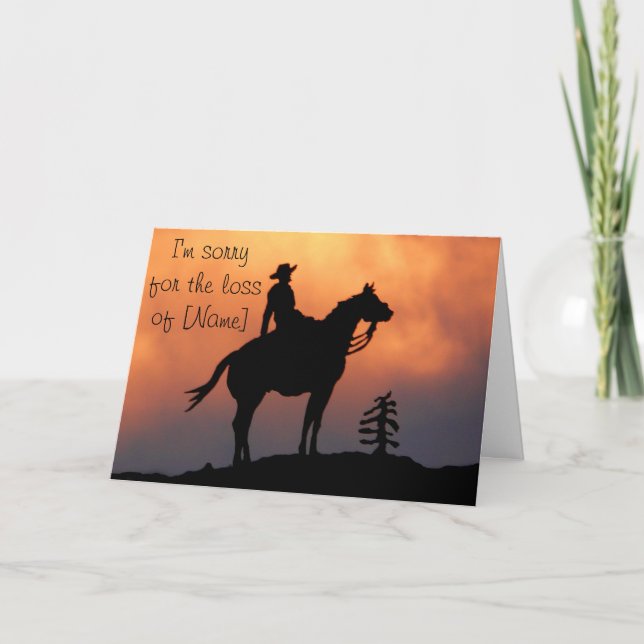 Horse & Rider at Sunset Silhouette Card (Front)