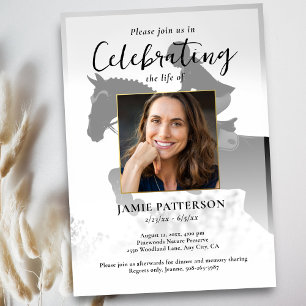 Horse Rider Celebration of Life Photo Funeral Invitation