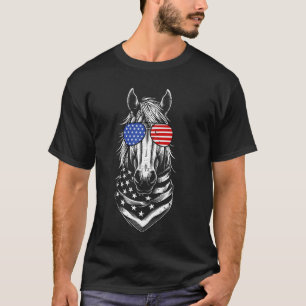 Horse Rider Dad Patriotic 4th of July American US T-Shirt