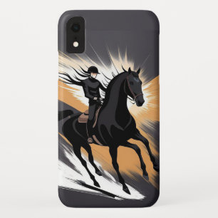 Horse Rider Galloping Under the Moonlight iPhone XR Case