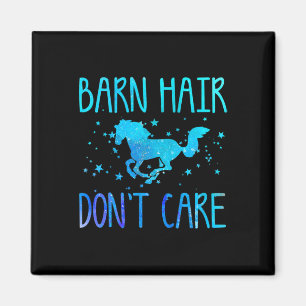 Horse Rider Gift Barn Hair Dont Care Funny Horse L Magnet