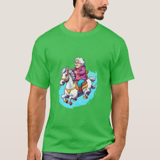 Horse Rider Grandma Horseback Riding Kawaii family T-Shirt