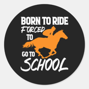 Horse Rider Horseback Riding Equestrian Cowboy Cow Classic Round Sticker