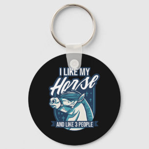 Horse Rider - I Like My Horse & 3 People - Hor Key Ring