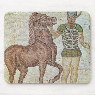Horse rider in racing colours mouse pad