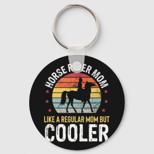 Horse Rider Mum Horseback Racing Riding Women Moth Key Ring