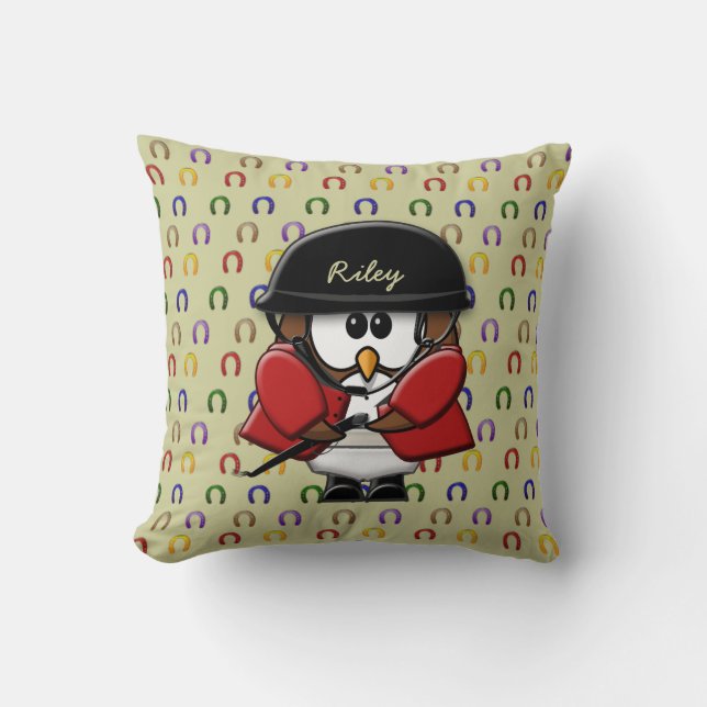 horse rider owl cushion (Front)