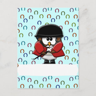 horse rider owl postcard