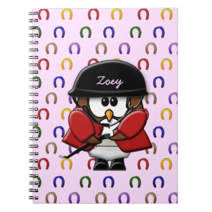 horse rider owls notebook