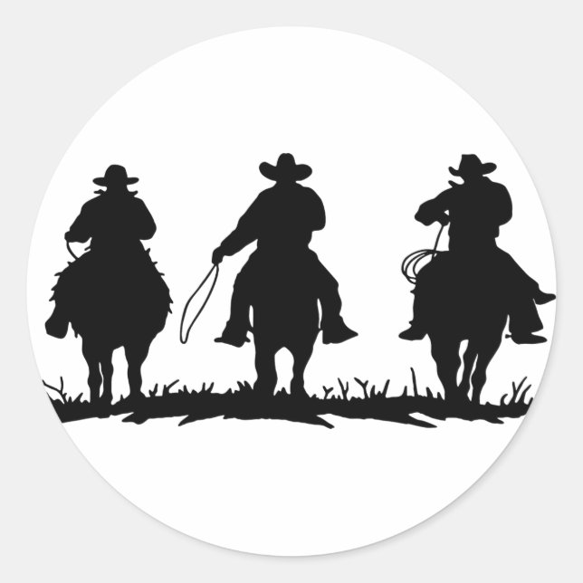 horse riders classic round sticker (Front)
