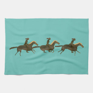 Horse riders tea towel