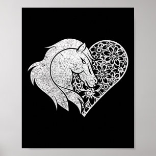 Horse Riding Animal Lover Equestrian Heart Love Ho Poster