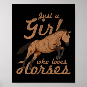 Horse Riding Animal Lover Equestrian Women Girls H Poster