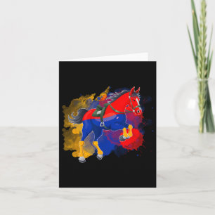 Horse Riding Armenia Flag Card