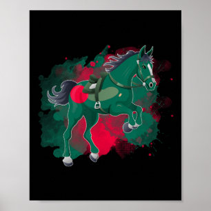 Horse Riding Bangladesh Flag  Poster
