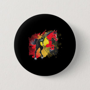 Horse Riding Belgium Flag  6 Cm Round Badge