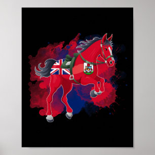 Horse Riding Bermuda Flag Poster