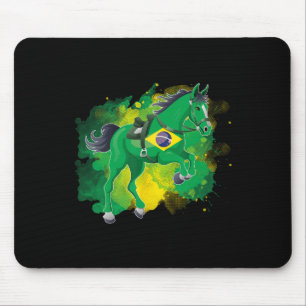 Horse Riding Brazil Flag Mouse Pad