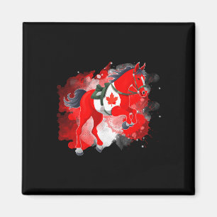 Horse Riding Canada Flag Magnet
