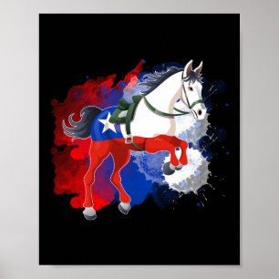 Horse Riding Chile Flag Poster