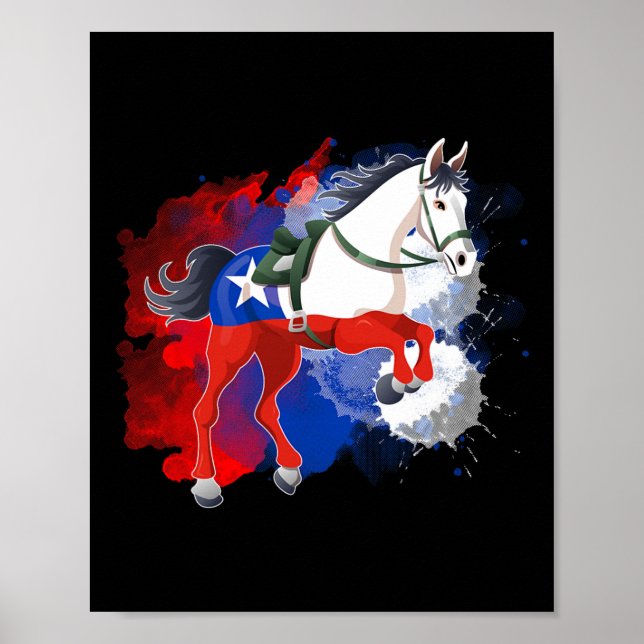 Horse Riding Chile Flag  Poster (Front)