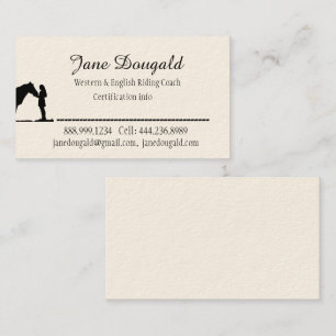 Horse Riding Coach Instructor Trainer Custom Business Card