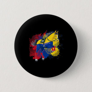 Horse Riding Colombia Flag 6 Cm Round Badge